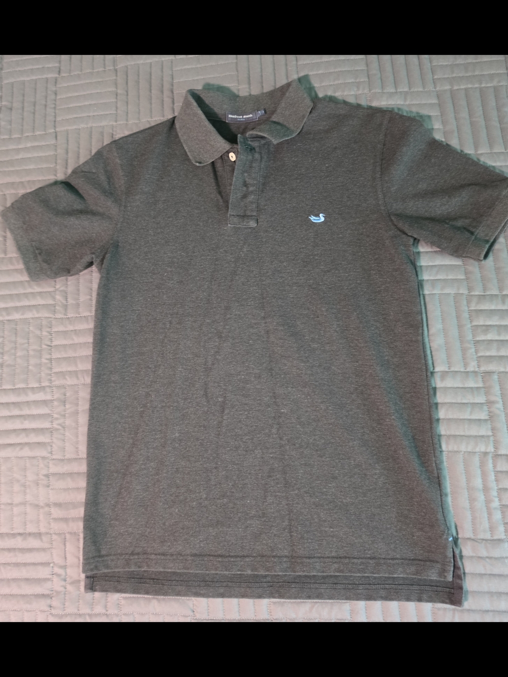Southern Marsh Boys Dark Gray Polo with Light Blue Logo